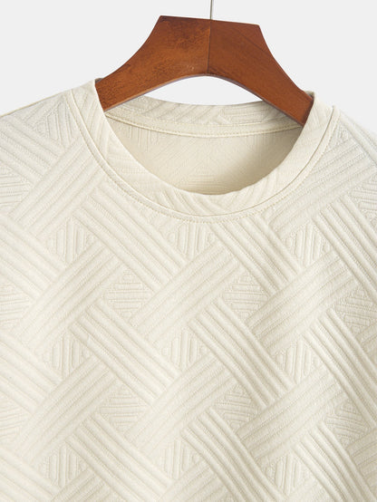 Striped Jacquard T-Shirt & Shorts Set