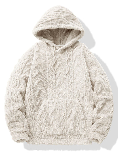 Geometric Jacquard Teddy Hoodie & Jogging Pants